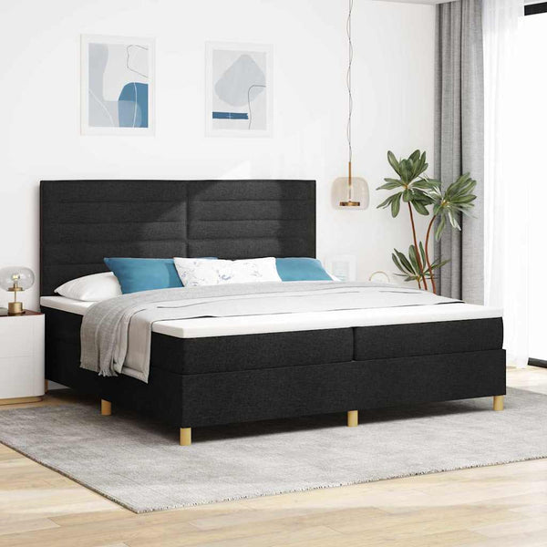 LED Boxspringbett mit Matratze 200x200 cm Schwarz