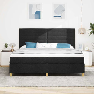LED Boxspringbett mit Matratze 200x200 cm Schwarz