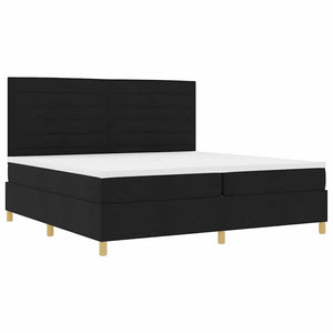 LED Boxspringbett mit Matratze 200x200 cm Schwarz
