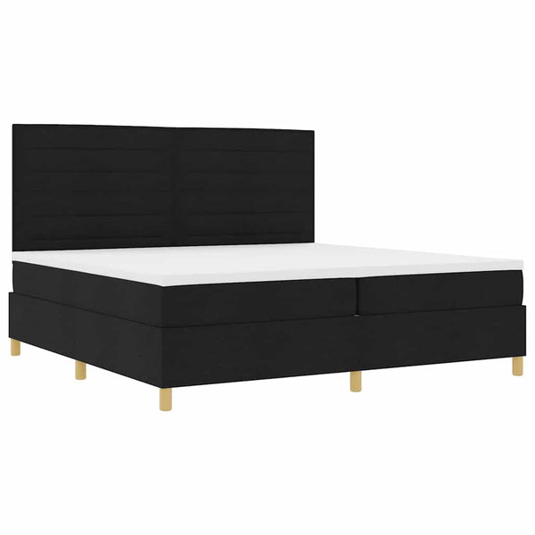 LED Boxspringbett mit Matratze 200x200 cm Schwarz