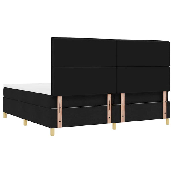 LED Boxspringbett mit Matratze 200x200 cm Schwarz