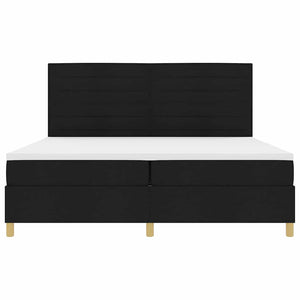 LED Boxspringbett mit Matratze 200x200 cm Schwarz