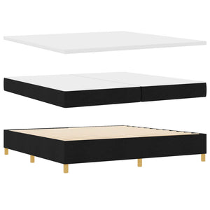 LED Boxspringbett mit Matratze 200x200 cm Schwarz