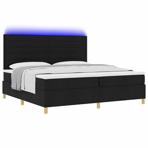 LED Boxspringbett mit Matratze 200x200 cm Schwarz