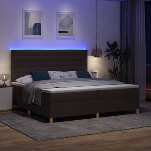 LED Boxspringbett Dunkelbraun 200x200 cm