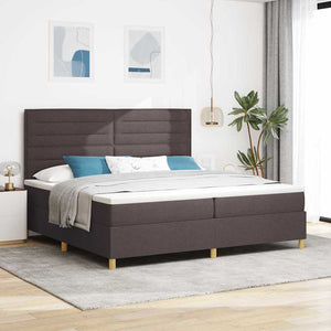 LED Boxspringbett Dunkelbraun 200x200 cm