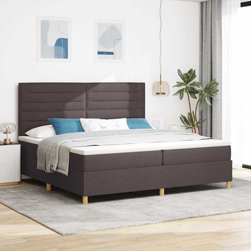 LED Boxspringbett Dunkelbraun 200x200 cm