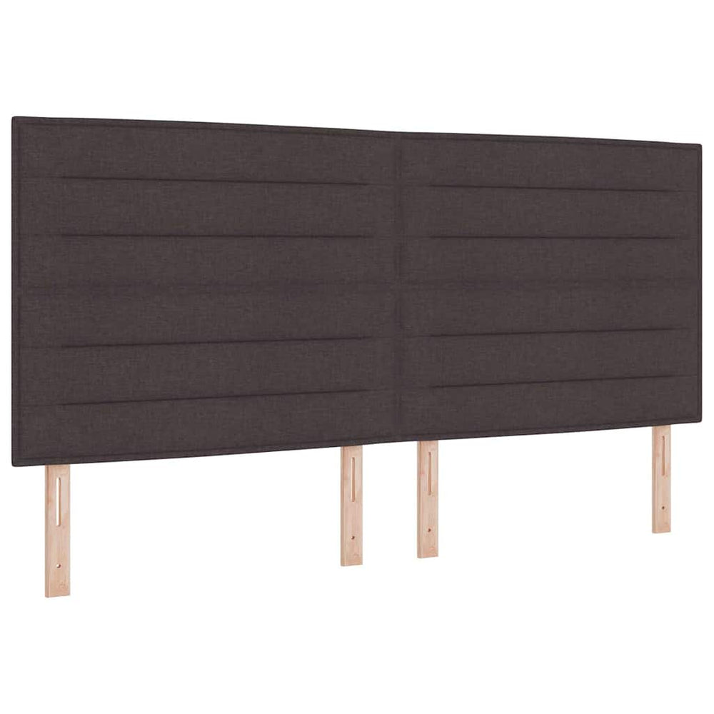 vidaXL Lit coffre à LED avec matelas Marron foncé 200 x 200 cm Tissu