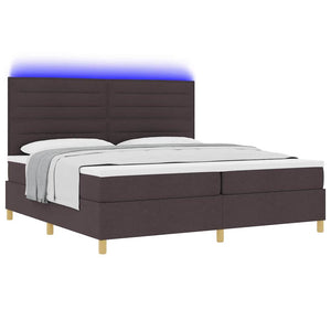 LED Boxspringbett Dunkelbraun 200x200 cm