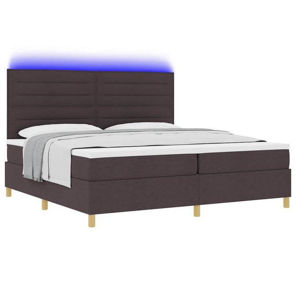 LED Boxspringbett Dunkelbraun 200x200 cm