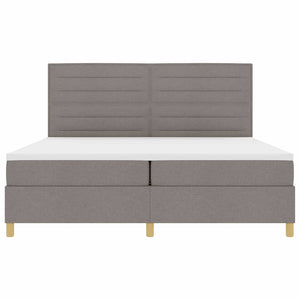 vidaXL Lit capitonné à LED avec matelas et sommier tapissier taupe en tissu 200 x 200 cm