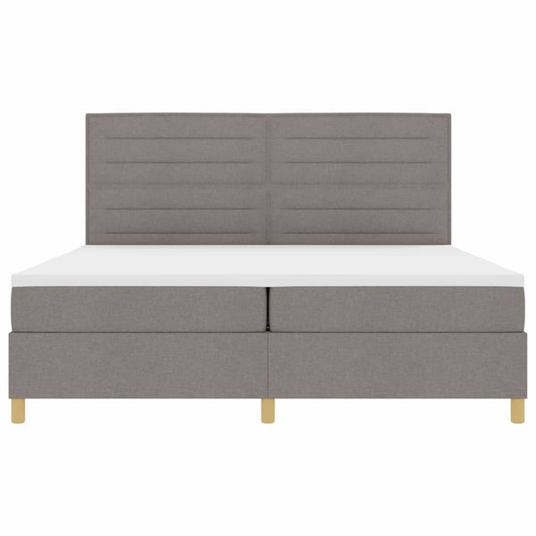 vidaXL Lit capitonné à LED avec matelas et sommier tapissier taupe en tissu 200 x 200 cm