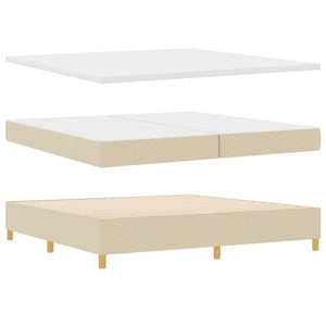vidaXL Lit coffre à LED avec matelas crème 200 x 200 cm Tissu