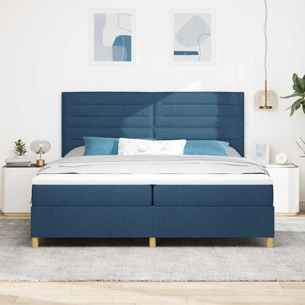 LED Boxspringbett mit Matratze 200x200 cm Blau