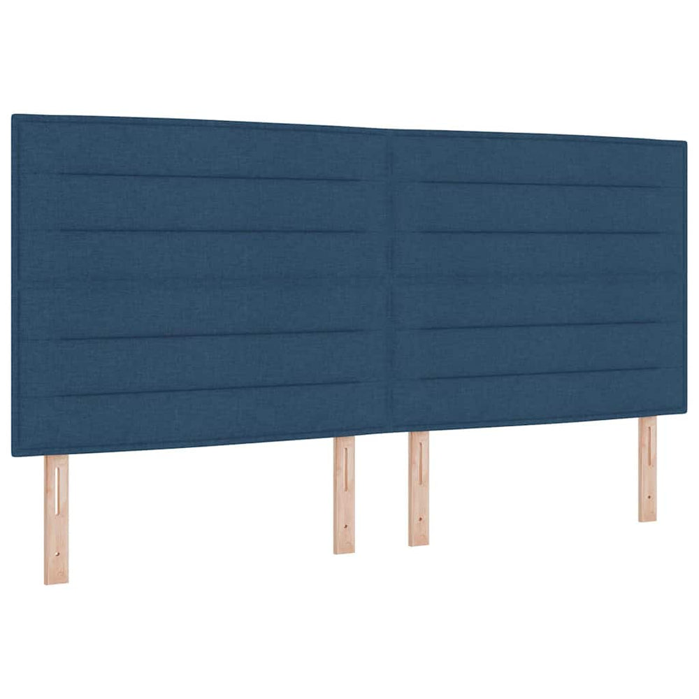 vidaXL Lit coffre à LED avec matelas bleu 200 x 200 cm Tissu