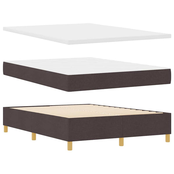vidaXL Lit coffre à LED avec matelas marron foncé 160 x 200 cm Tissu