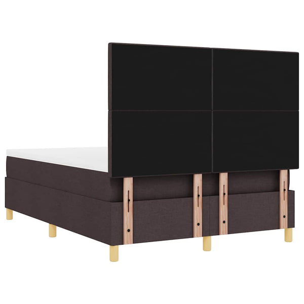 vidaXL Lit coffre à LED avec matelas marron foncé 160 x 200 cm Tissu