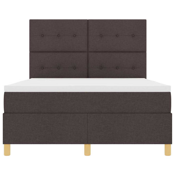 vidaXL Lit coffre à LED avec matelas marron foncé 160 x 200 cm Tissu