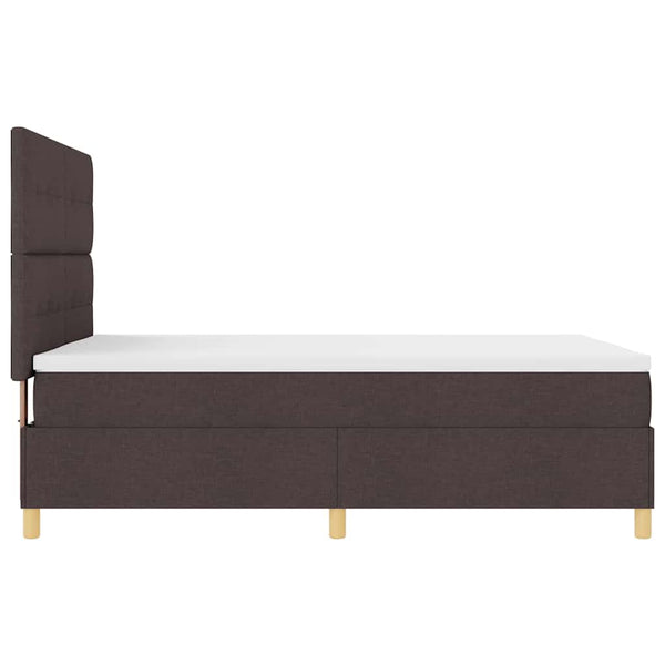 vidaXL Lit coffre à LED avec matelas marron foncé 160 x 200 cm Tissu