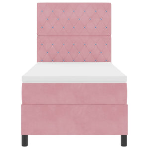 LED Boxspringbett Rosa 90x190 cm mit Matratze