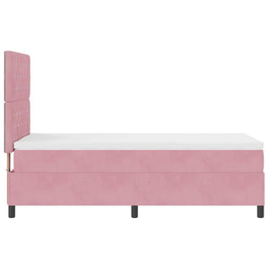 LED Boxspringbett Rosa Samt 90x200 cm mit Matratze