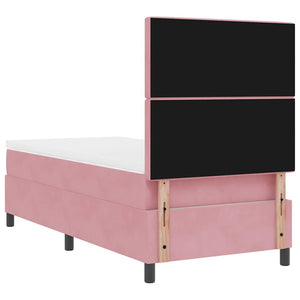 LED Boxspringbett Rosa 100x200 cm mit Matratze