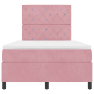 vidaXL Lit coffre LED avec matelas rose 120 x 190 cm velours