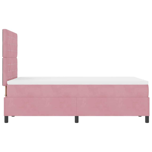 vidaXL Lit coffre LED avec matelas rose 120 x 190 cm velours