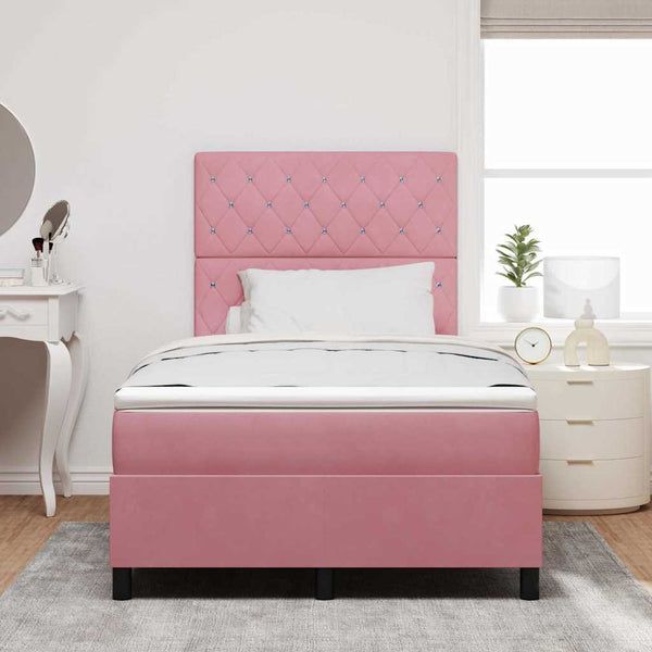 LED Boxspringbett Rosa 120x200 cm mit Matratze