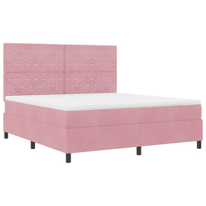 vidaXL Lit tapissier LED avec matelas Rose 180 x 200 cm Velours