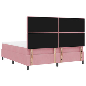 vidaXL Lit tapissier LED avec matelas Rose 180 x 200 cm Velours