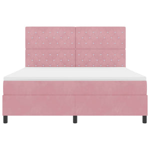 vidaXL Lit tapissier LED avec matelas Rose 180 x 200 cm Velours