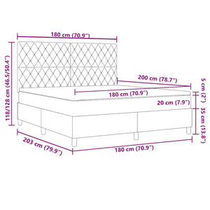 vidaXL Lit tapissier LED avec matelas Rose 180 x 200 cm Velours