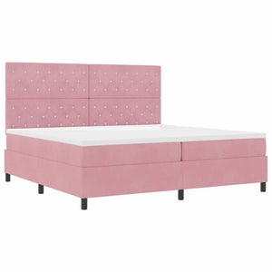 LED Boxspringbett Rosa 200x200 cm mit Matratze