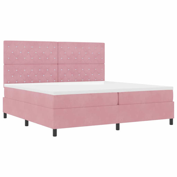 LED Boxspringbett Rosa 200x200 cm mit Matratze