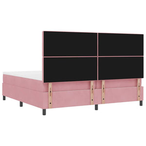 LED Boxspringbett Rosa 200x200 cm mit Matratze