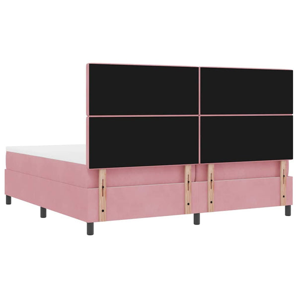LED Boxspringbett Rosa 200x200 cm mit Matratze