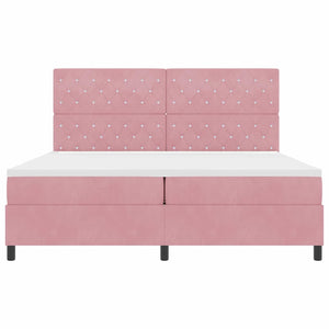 LED Boxspringbett Rosa 200x200 cm mit Matratze