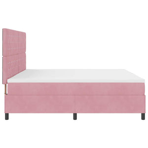 LED Boxspringbett Rosa 200x200 cm mit Matratze