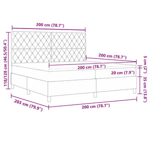 LED Boxspringbett Rosa 200x200 cm mit Matratze