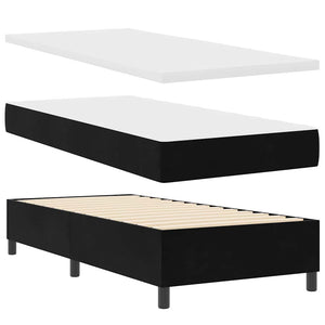 LED Boxspringbett mit Matratze 80x200 cm Schwarz Samt