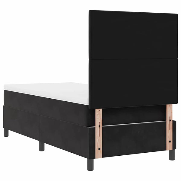 LED Boxspringbett mit Matratze 80x200 cm Schwarz Samt