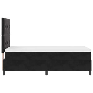 LED Boxspringbett mit Matratze 80x200 cm Schwarz Samt