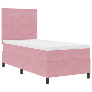 LED Boxspringbett Rosa mit Matratze 80x200 cm