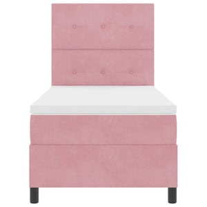 LED Boxspringbett Rosa mit Matratze 80x200 cm