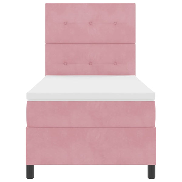 LED Boxspringbett Rosa mit Matratze 80x200 cm