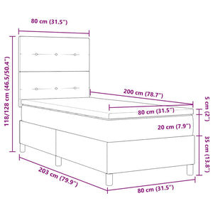 LED Boxspringbett Rosa mit Matratze 80x200 cm