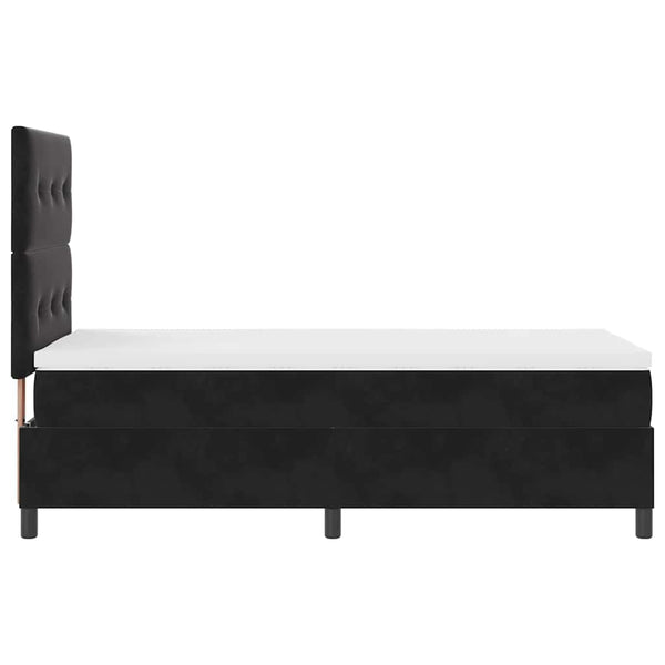 LED Boxspringbett mit Matratze Schwarz 90x190 cm