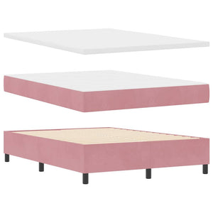 vidaXL Lit coffre à LED avec matelas Rose 140 x 190 cm Velours
