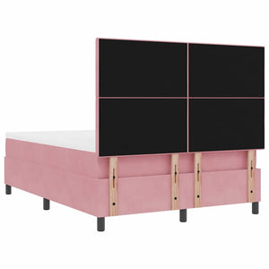 vidaXL Lit coffre à LED avec matelas Rose 140 x 190 cm Velours